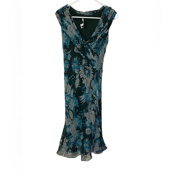 Vintage David Warren 100% Silk Floral Dress - Picture 1 of 5